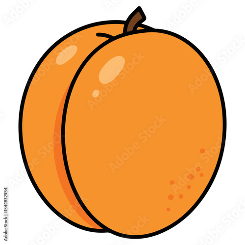 Apricot vector illustration, simple design