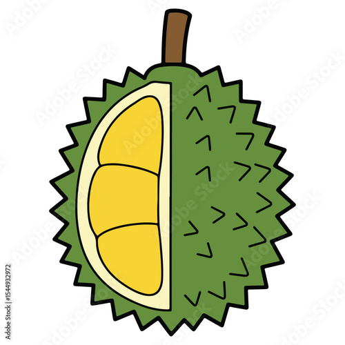Durian vector illustration, simple design