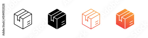 Box Multiple Style Icon Set Collection 