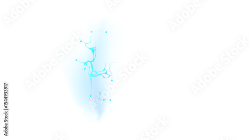 Cyan and Blue Splatter with Organic, Flowing Shapes, Creating a Dynamic and Abstract Liquid or Energy Effect on a Transparent Background

