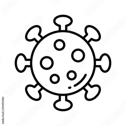 Grab this linear icon of virus with molecular detail