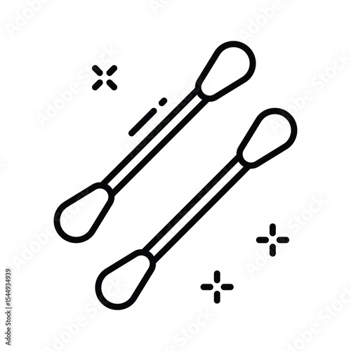A well crafted linear icon for cotton swabs