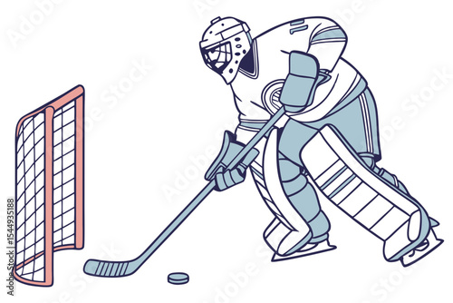 Goalie Blocking Shot Minimalist Art