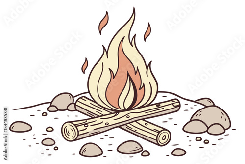 Outdoor Campfire Silhouette Design