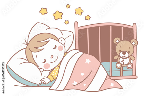 Sleeping Baby Peaceful in Bed