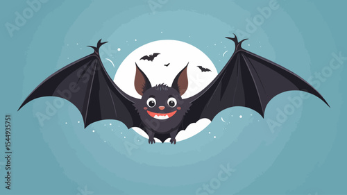 A_bat_hanging_upside_down_with_outstretched_wing_3