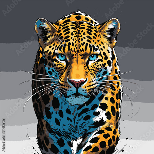 High detail and realistic vector leopard image