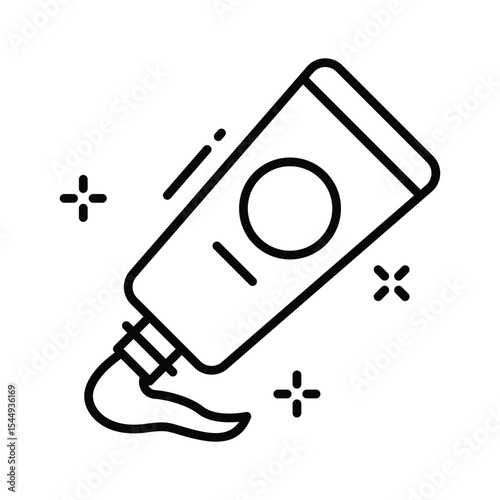 Grab this linear style icon of ointment tube with cream