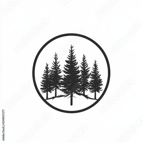 Modern design can incorporate a simple icon, such as the forest icon or the evergreen icon, which are both modern symbols and illustrations