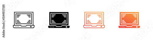 Laptop Multiple Style Icon Set Collection 