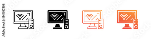 Smart Tv Multiple Style Icon Set Collection 