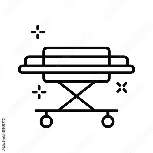 A captivating linear icon for emergency stretcher