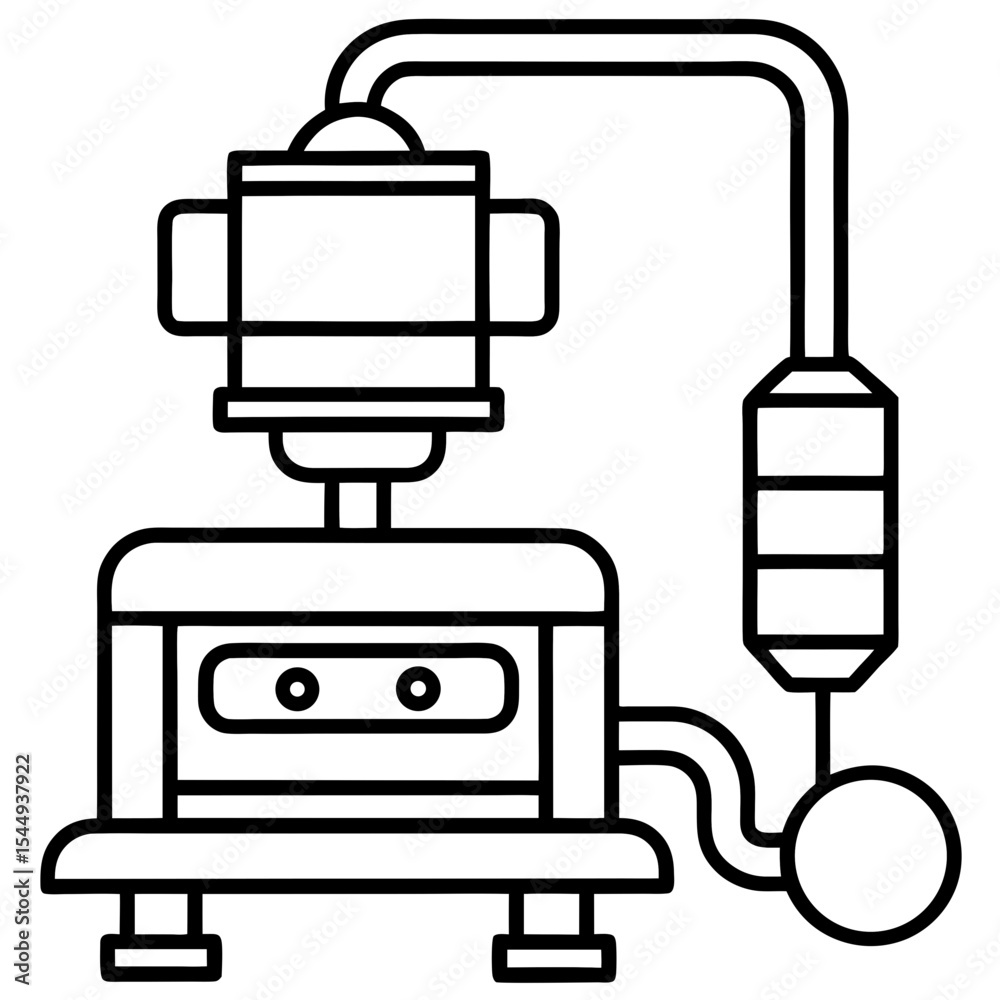 Naklejka premium Anesthesia Machine line art vector