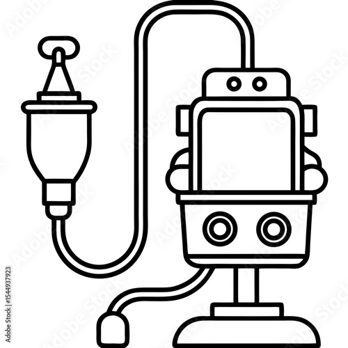 Anesthesia Machine line art vector