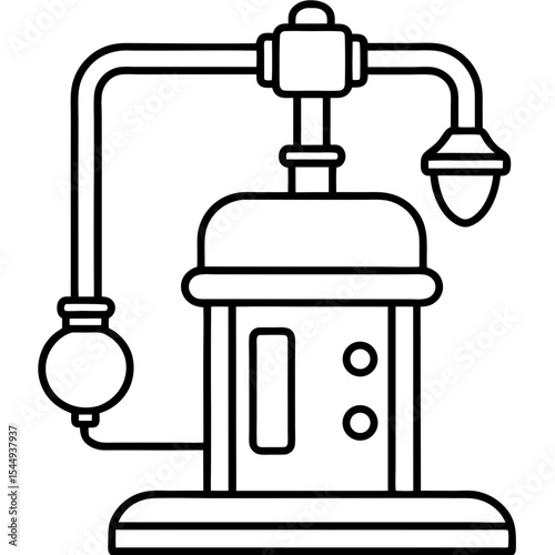 Anesthesia Machine line art vector