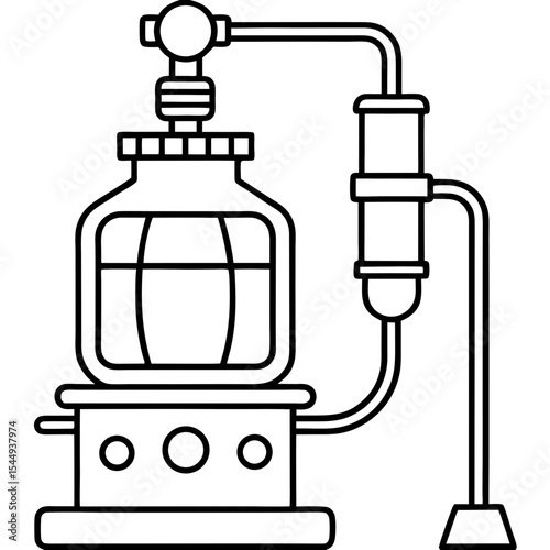 Anesthesia Machine line art vector