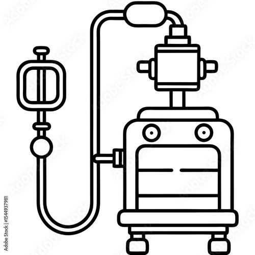 Anesthesia Machine line art vector
