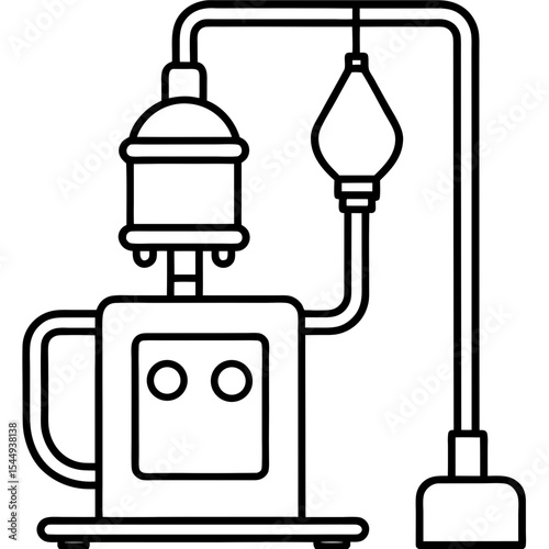 Anesthesia Machine line art vector