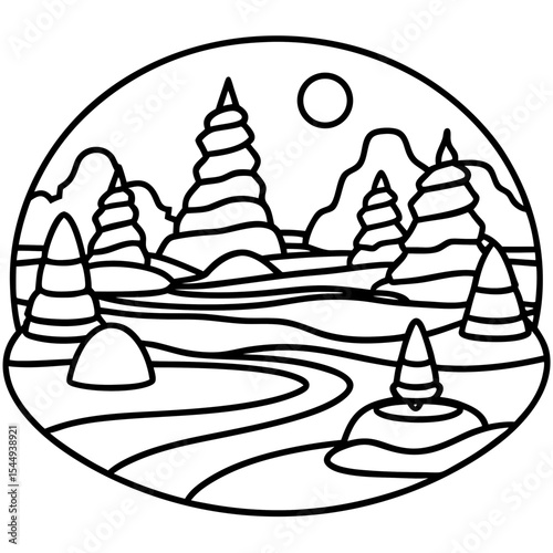 Calm Pebble Flow – Zen Vector