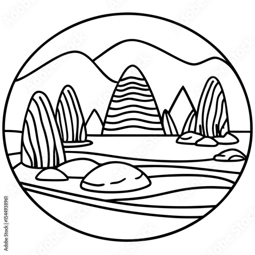 Calm Pebble Flow – Zen Vector