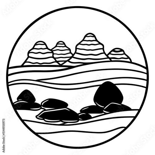 Calm Pebble Flow – Zen Vector