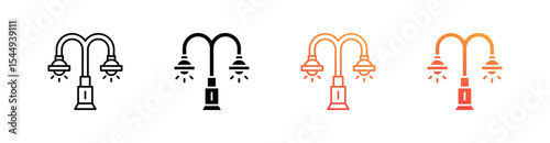 Street Light Multiple Style Icon Set Collection 