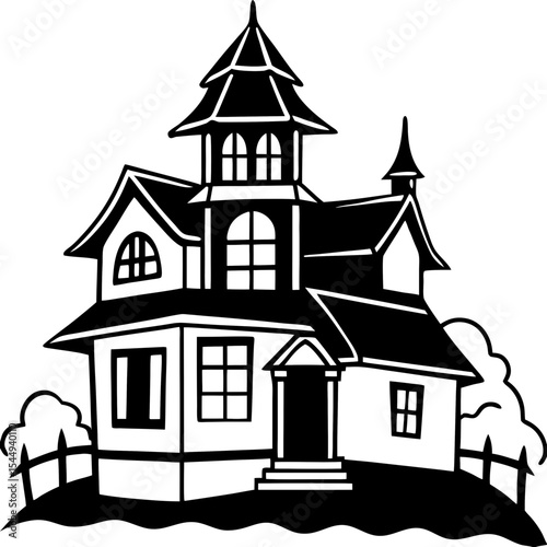 Faded Gothic House Vector