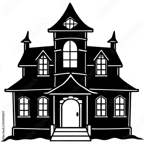 Faded Gothic House Vector