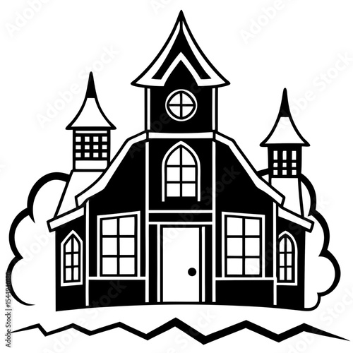 Faded Gothic House Vector