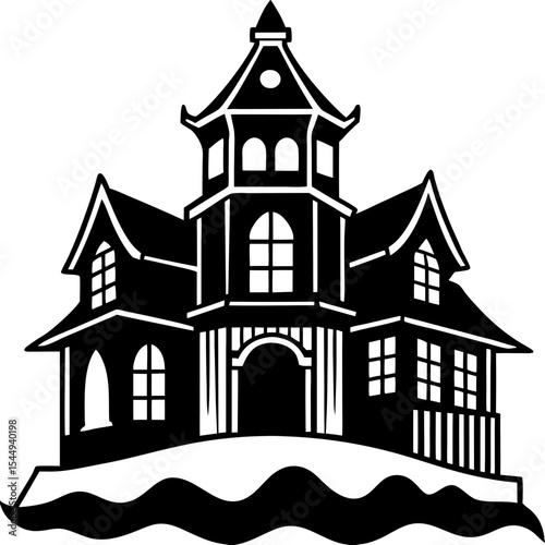 Faded Gothic House Vector