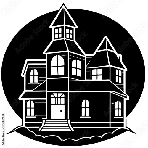 Faded Gothic House Vector