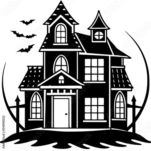 Faded Gothic House Vector