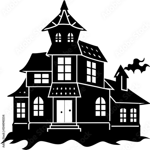 Faded Gothic House Vector