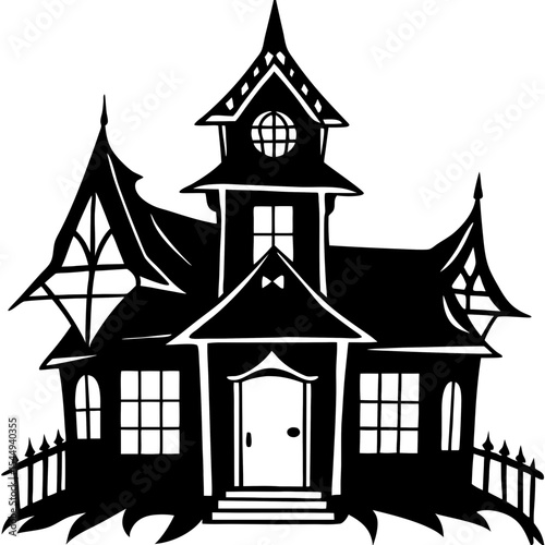 Faded Gothic House Vector