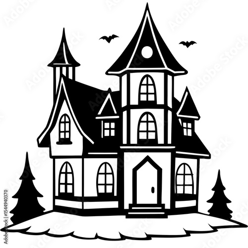 Faded Gothic House Vector