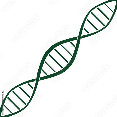 Elegant Dark Green DNA Double Helix Design perfect for Logos Branding and Science related projects