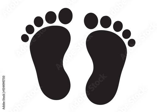 baby feet logo silhouette vector, baby foot logo icon vector silhouette, foot print vector illustration logo, silhouette of baby footprints icon vector silhouette design on white background