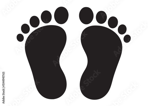 baby feet logo silhouette vector, baby foot logo icon vector silhouette, foot print vector illustration logo, silhouette of baby footprints icon vector silhouette design on white background