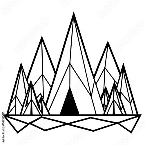 Folded Peak Lines – Minimal Art