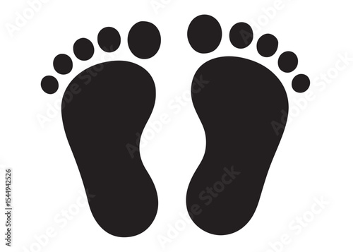 baby feet logo silhouette vector, baby foot logo icon vector silhouette, foot print vector illustration logo, silhouette of baby footprints icon vector silhouette design on white background