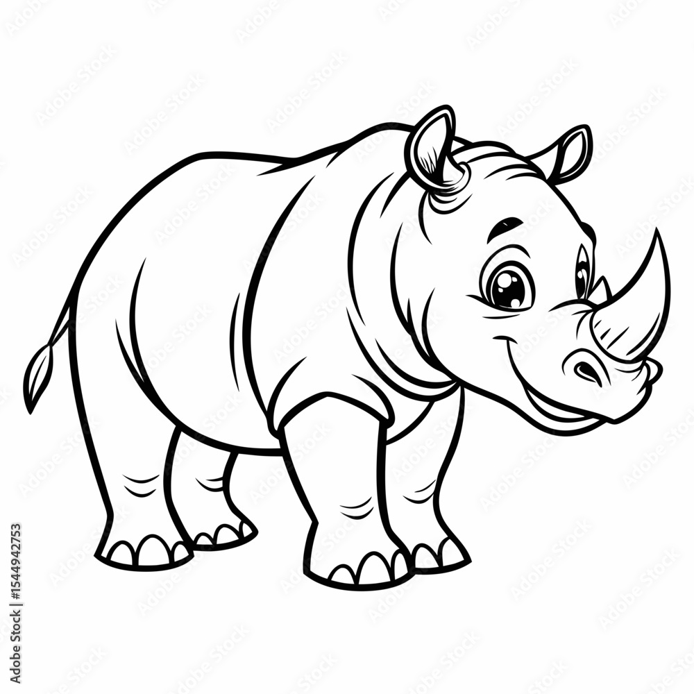 Fototapeta premium ute Rhino Icon in Black and White