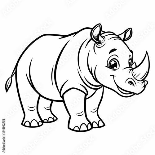 ute Rhino Icon in Black and White