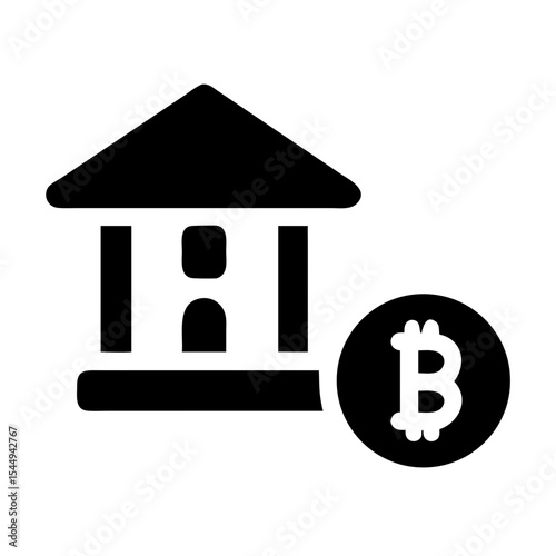 Symbols of Banking and Cryptocurrency Coexist in Modern Financial Landscape