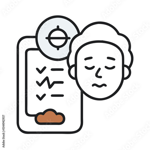Elderly Health Tracker Icon Designed for Sleep Monitoring and Wellness