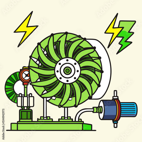 Hydro Micro Turbine Generating Renewable Energy Through Water Flow Power