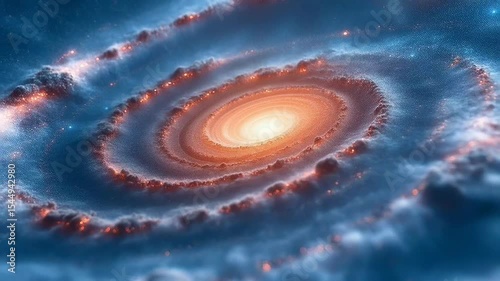 A mesmerizing digital illustration of a protoplanetary disk or a forming galaxy