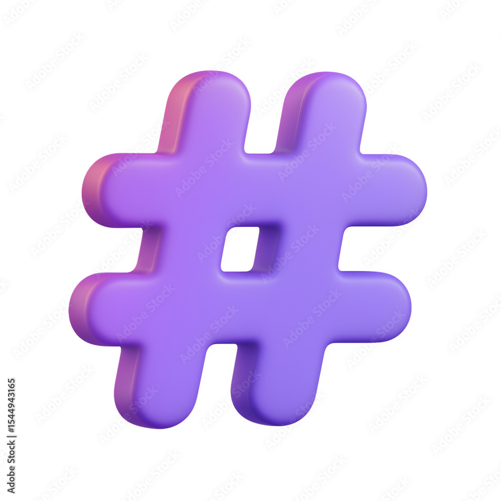 Obraz premium A Purple Hashtag Symbol on a Black Background Transparent Background