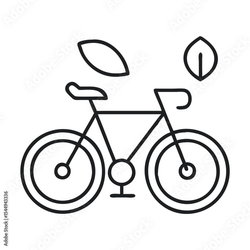 Sustainable Tourism Icon Featuring a Bicycle and Nature Elements
