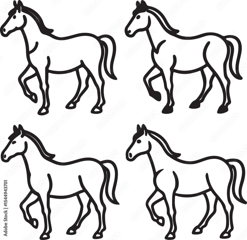 Obraz premium set of horses