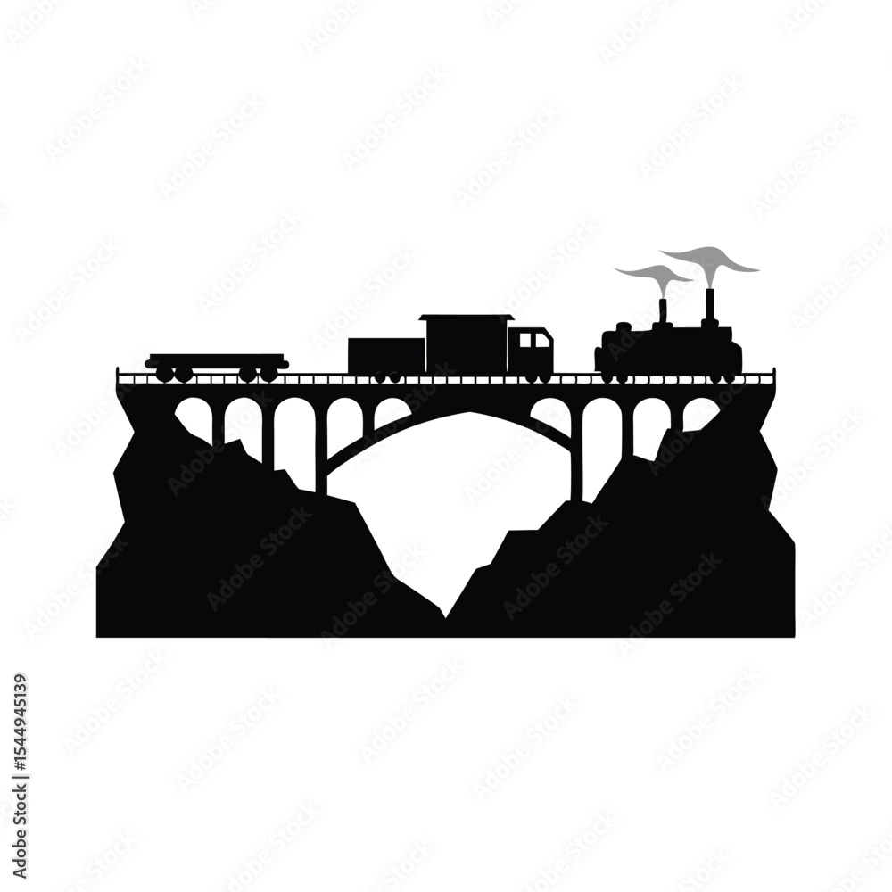 Fototapeta premium Silhouette vector illustration of a pistol with a cargo ship and Istanbul industrial skyline